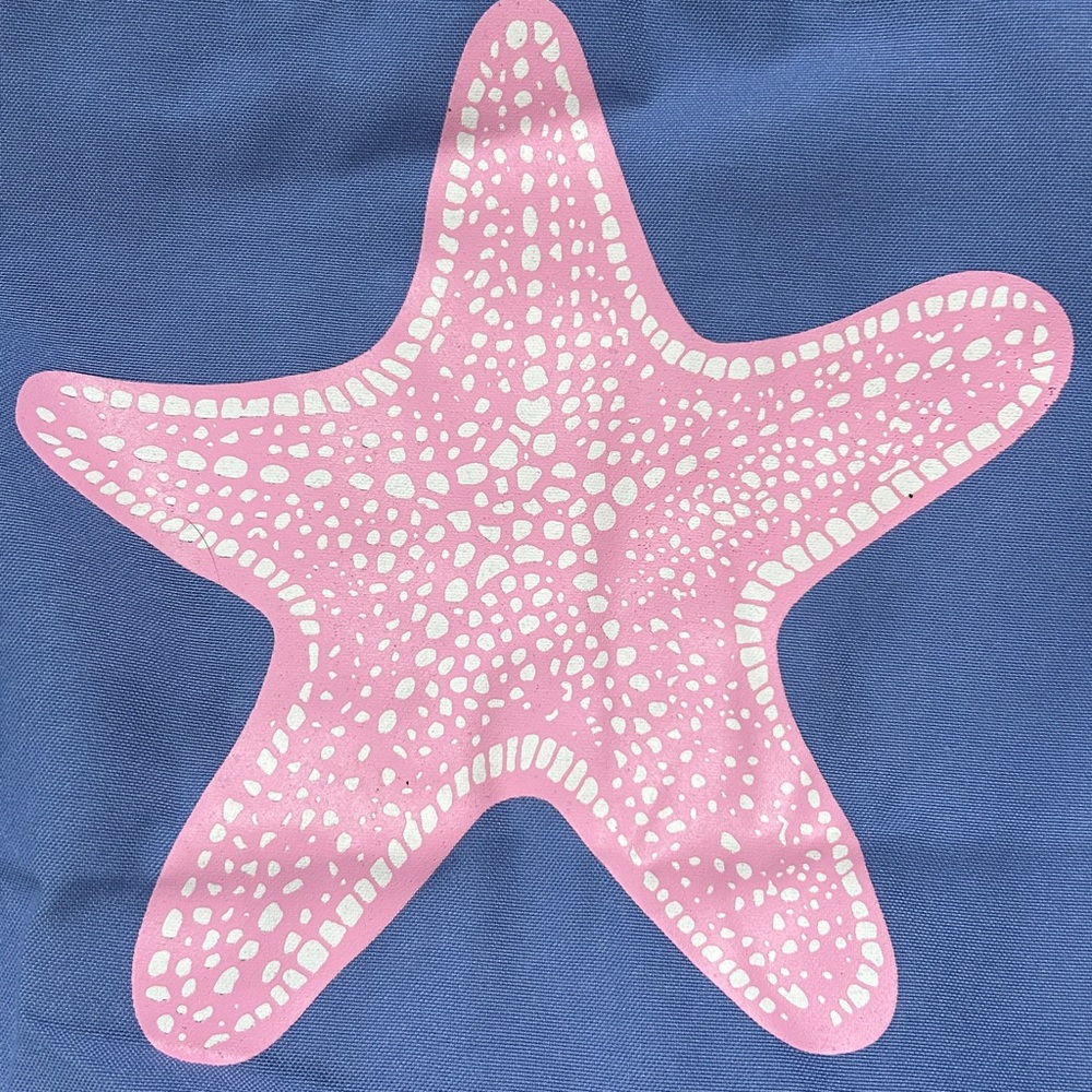 Northern Original Large Capacity Blue Tote Bag with Pink Starfish Graphic NWT - Picture 6 of 10